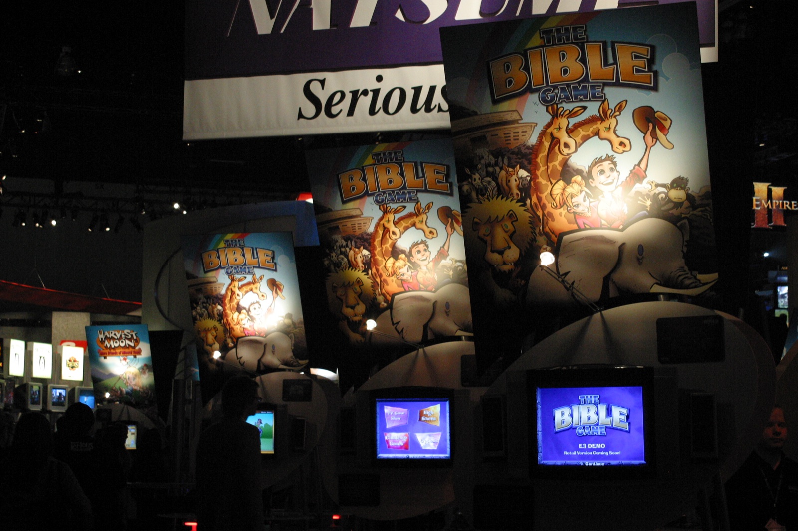 The Bible Game on display at the Natsume booth — yes, this was a real product at E3 2005.