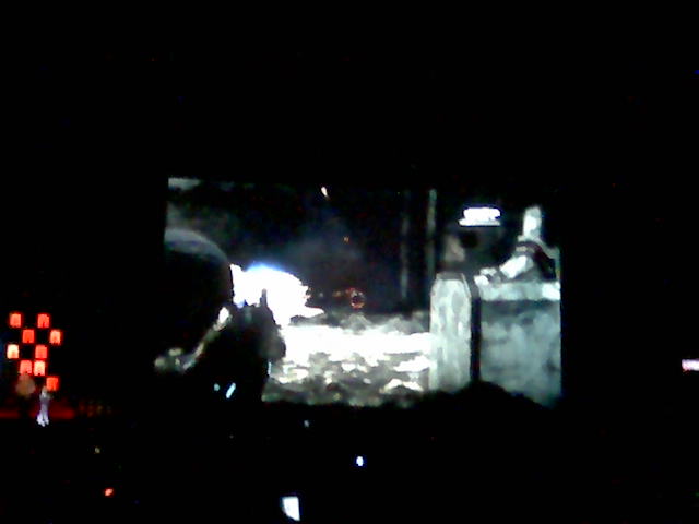 The Microsoft press event starts with a live demo of Gears of War from Cliffy B.