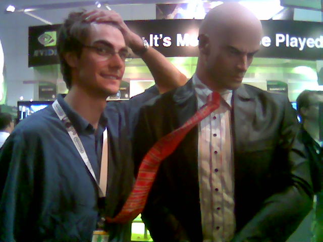 Chris and Agent 47 chilling out.